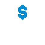 Blue dollar sign icon representing money or pricing
