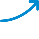 Blue curved arrow rising toward the upper right, suggesting growth or progress.